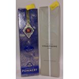 Boxed bottle of Pommery Champagne together another similar bottle of Champagne