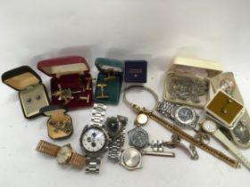 Quantity of costume jewellery and watches to include possible gold and silver