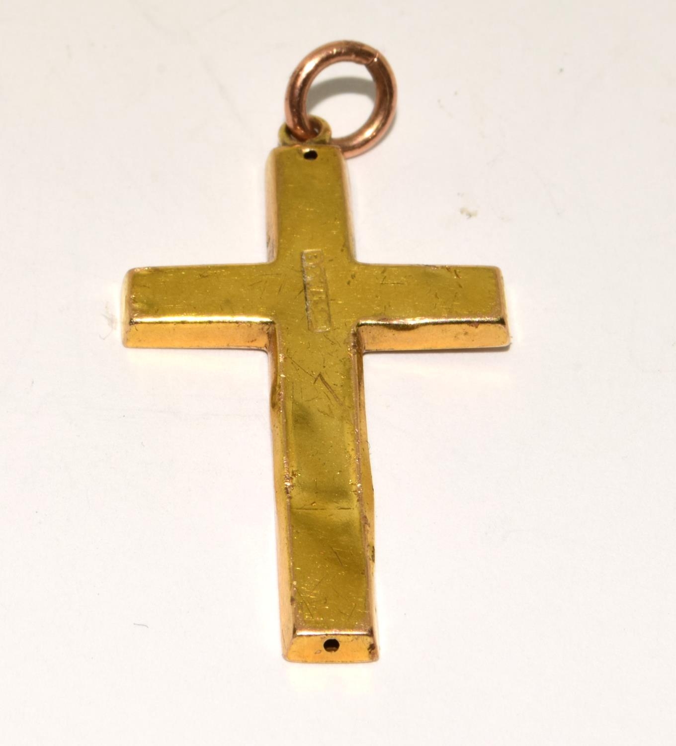 Gold neck chain together a 15ct gold cross and a gold mounted coin ref 36 - Image 5 of 6
