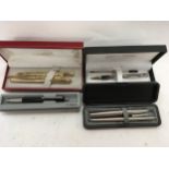 4 x boxed pens to include Sheaffer , Pierre Cardin , and Parker