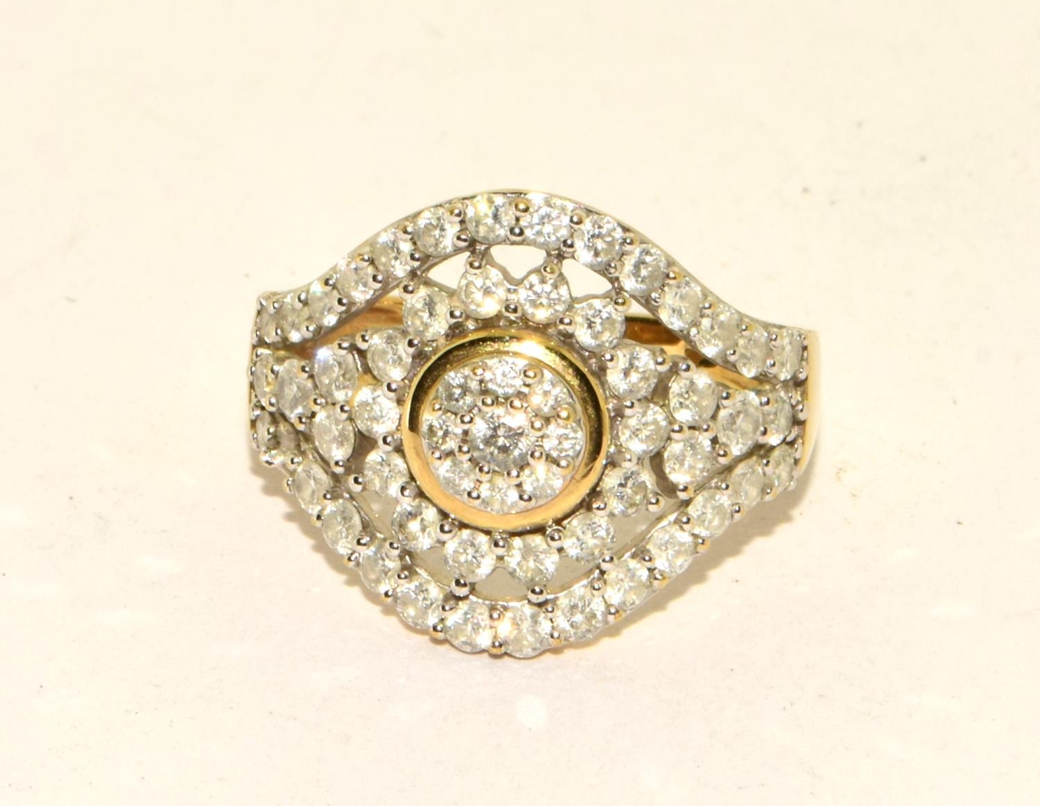 Diamond 9ct gold 4.2g ring Size O - Image 5 of 5