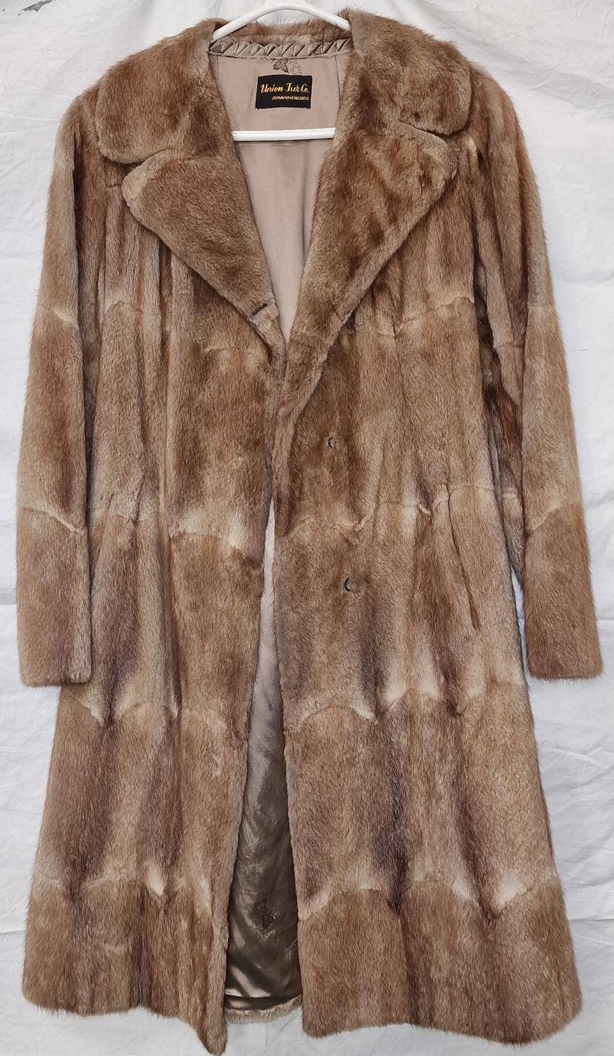 Vintage ladies South African rabbit fur coat by "Union Fur Co. Johannesburg" no size label.