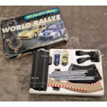 Scalextric World Rally E racing set in original (tatty) box. Not checked for completeness (REF 114).