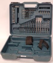 Black and Decker drill storage box includes 40 piece drilling and screwdriver set.