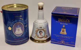 Bells Scotch whisky decanters unopened 2 boxed and 1 no box Golden Wedding Elizabeth II and Duke