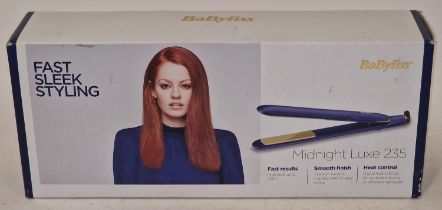 Babyliss Midnight Luxe 235 hair straighteners boxed (REF 42).