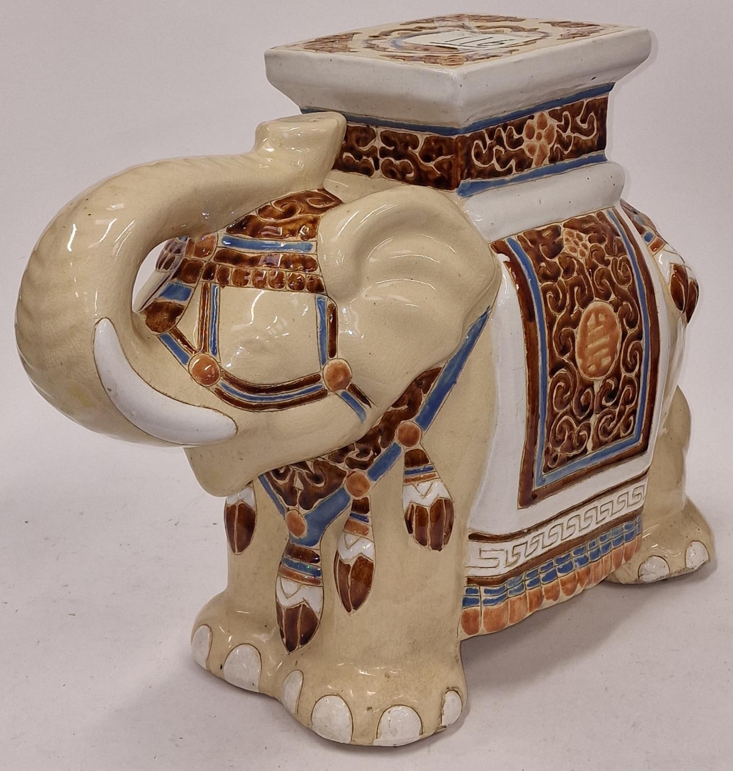 Ceramic elephant occasional table 41cm tall (REF 116).