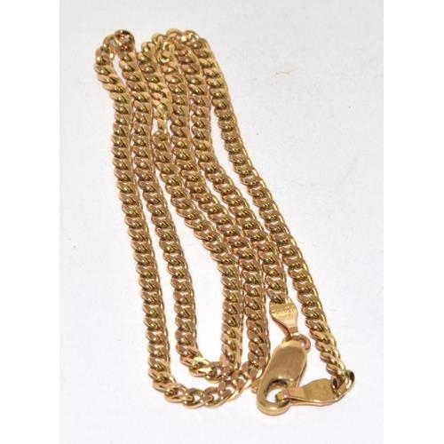 9ct gold flat link neck chain with lobster claw clasp 45cm long 4.6g - Image 4 of 4