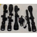Collection of six rifle scopes (REF 48, 46).