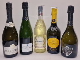 5 mixed bottles of sparkling wines Prosseco etc ref 101, 238, 245