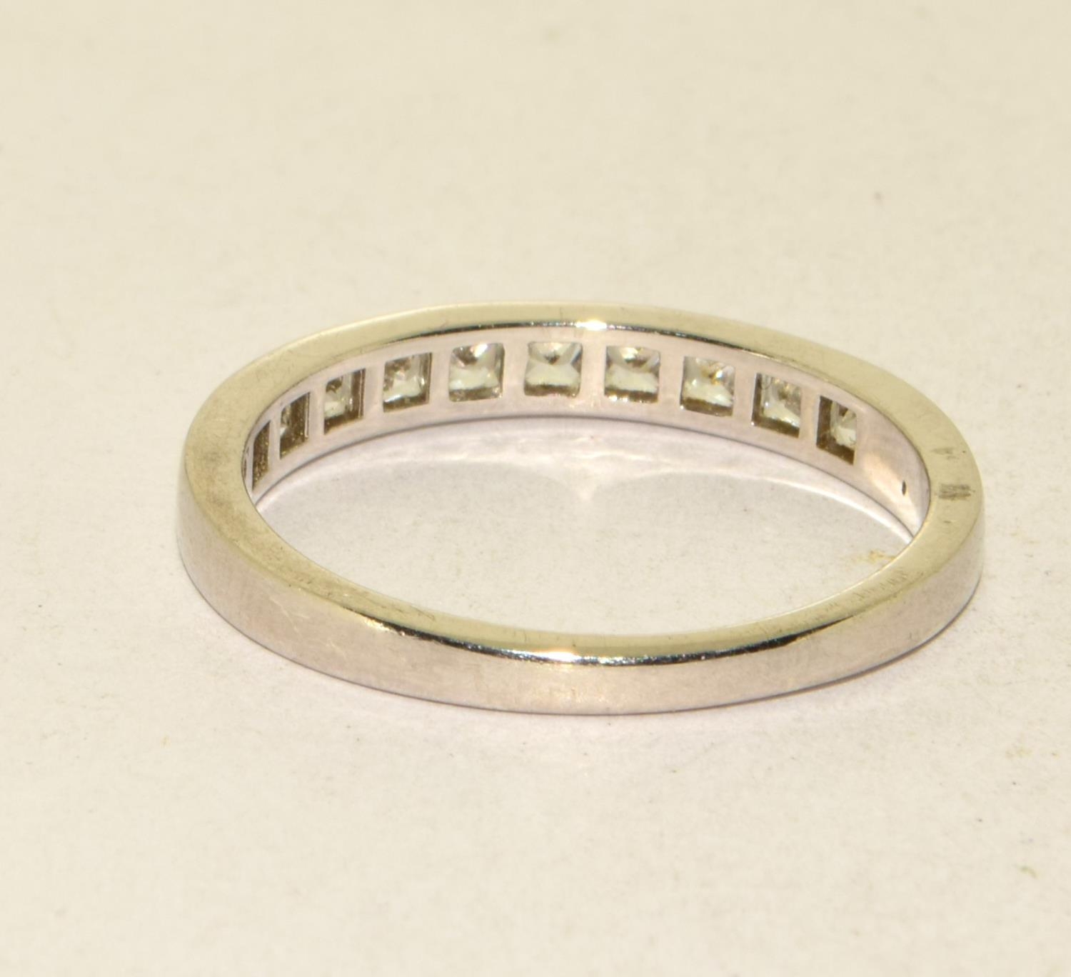A w/g on 925 silver half eternity ring Size V - Image 2 of 3