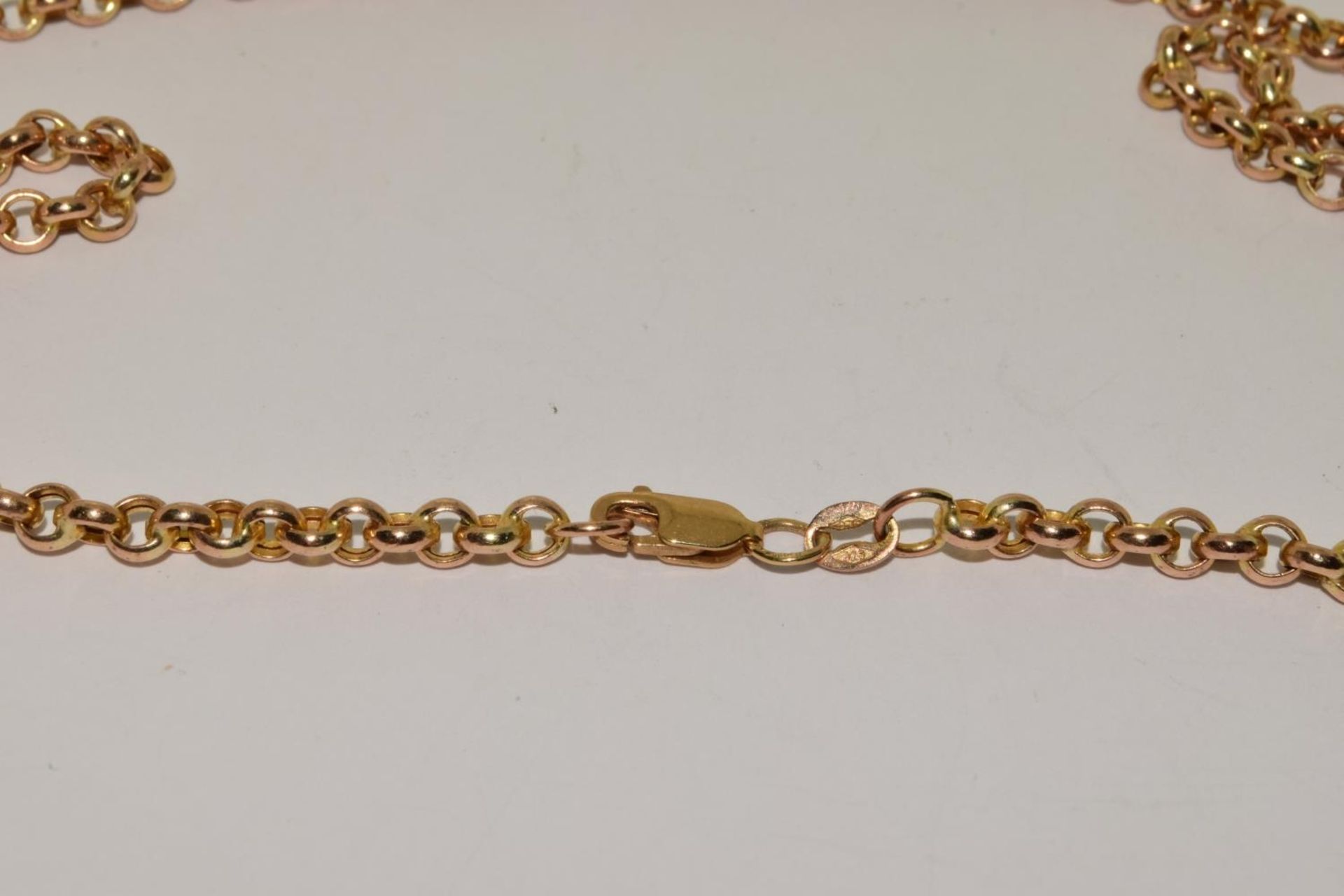 9ct gold belcher neck chain with lobster claw clasp 9g ref 72 - Image 2 of 4