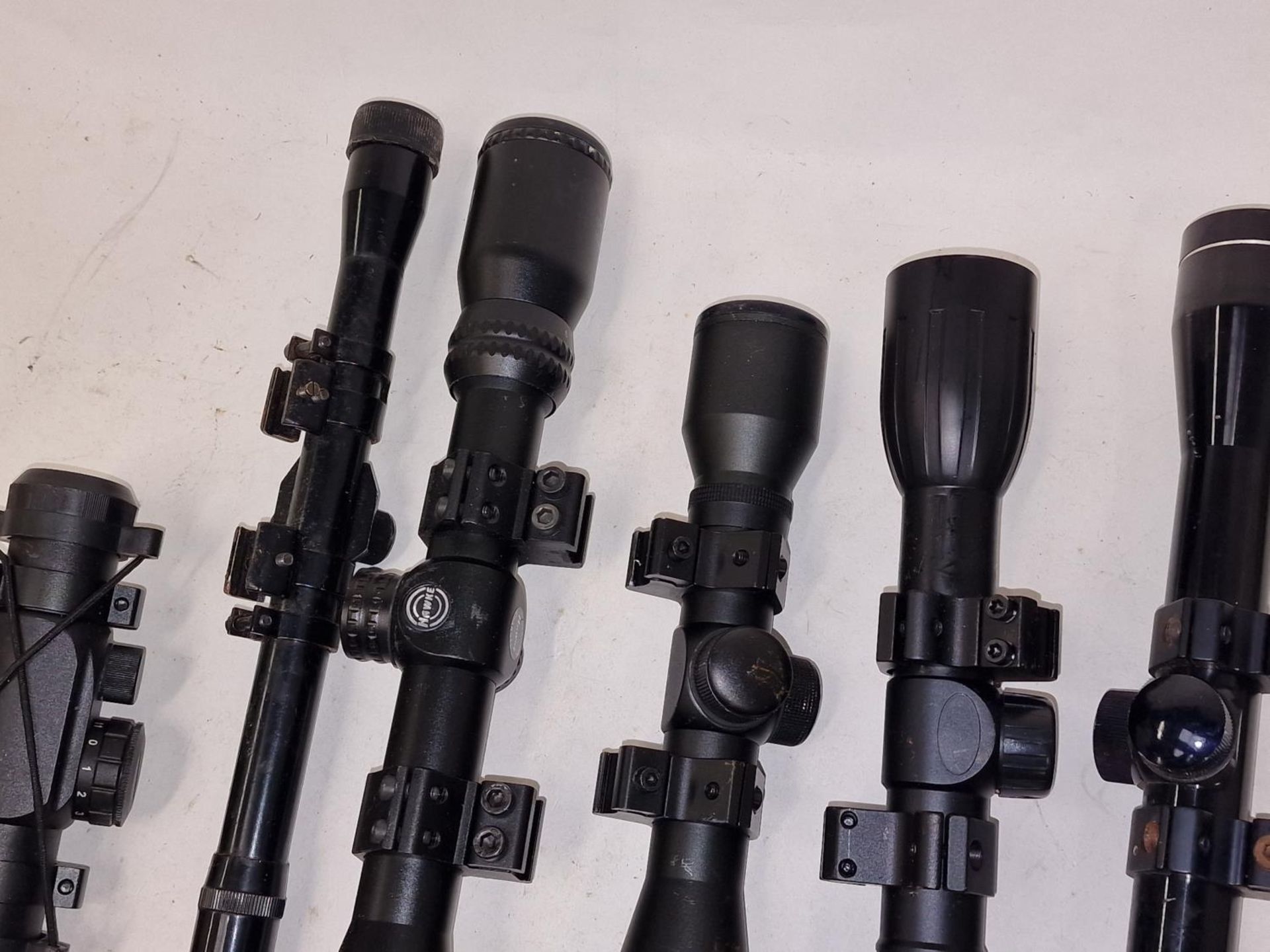 Collection of six rifle scopes (REF 48). - Image 2 of 3