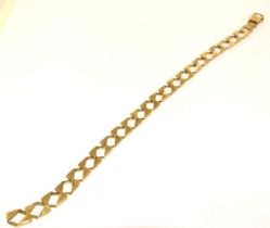 9ct gold fancy flat link bracelet 12g ref 70