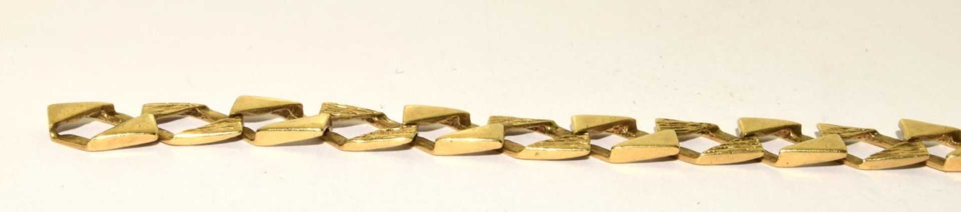 9ct gold fancy flat link bracelet 12g ref 70 - Image 4 of 5