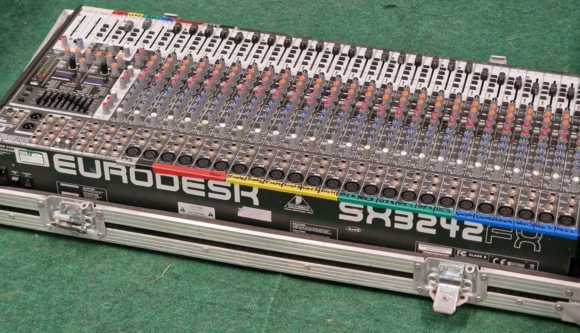 Behringer Eurodesk SX3242FX sound mixing desk. This unit comes in flight case and powers up when - Image 2 of 2