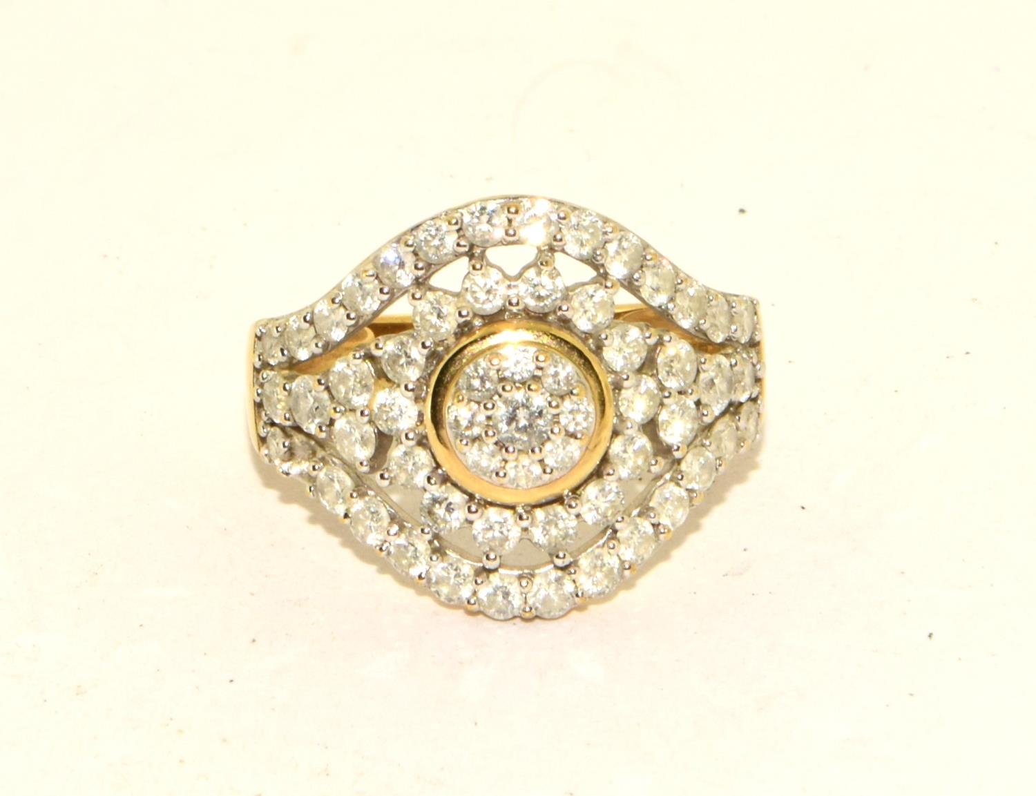 Diamond 9ct gold 4.2g ring Size O