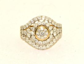 Diamond 9ct gold 4.2g ring Size O