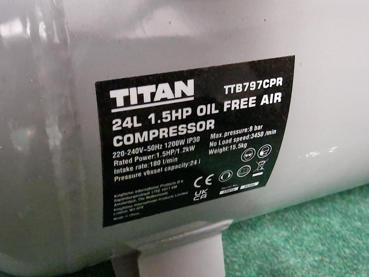 A Titan 24L air compressor. - Image 2 of 2