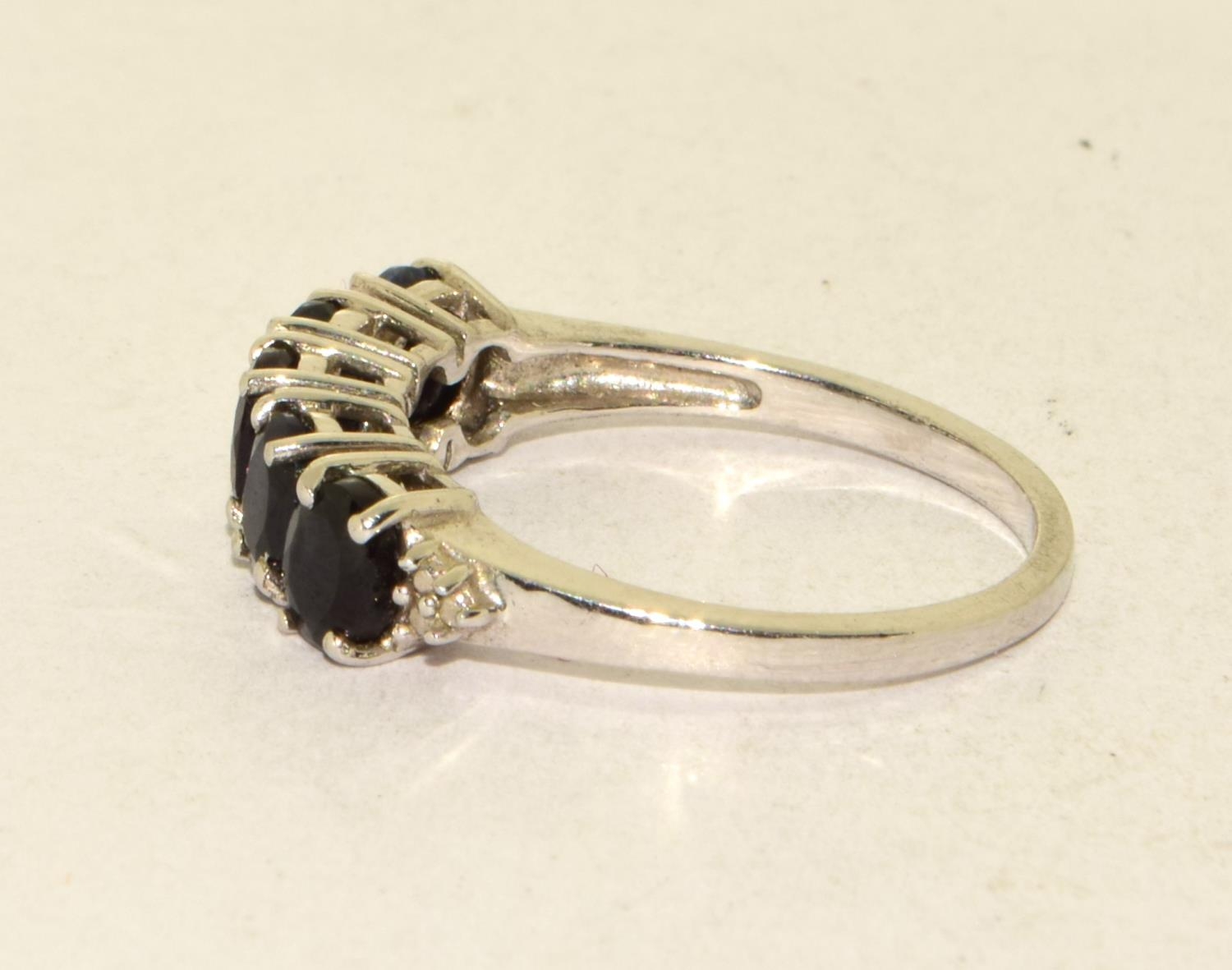 A 925 silver five stone ring Size P - Image 2 of 3