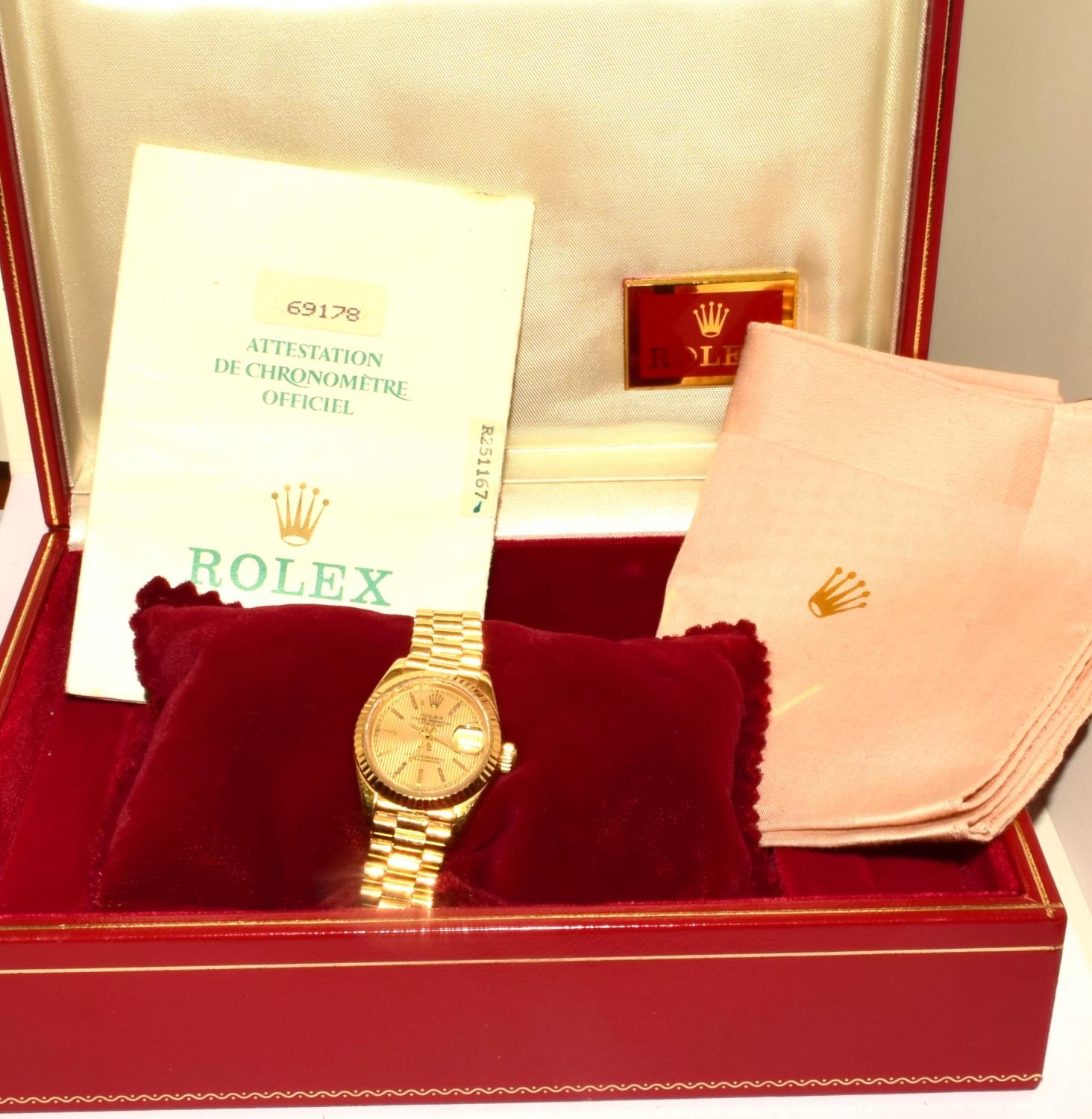 Rolex model 69178, 18ct gold purchased 1988 from watches of Switzerland, watch is not running. Comes