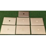 Selection of 7 Apple laptop computers. Model No’s as follows - 3 x A1278 - A1534 - A1466 - A1989 and