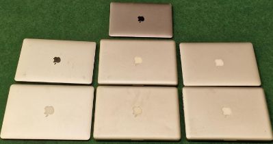 Selection of 7 Apple laptop computers. Model No’s as follows - 3 x A1278 - A1534 - A1466 - A1989 and