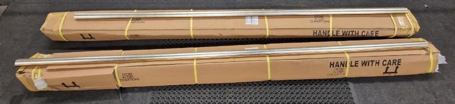 Two boxes of Arqadia picture frame wood mouldings 300cm in length. One box has been opened with a