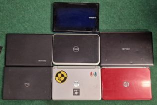 Collection of 7 laptop computers. Here we have makes ASU’s N750J - Samsung R5970 - HP 15097 x 2 -