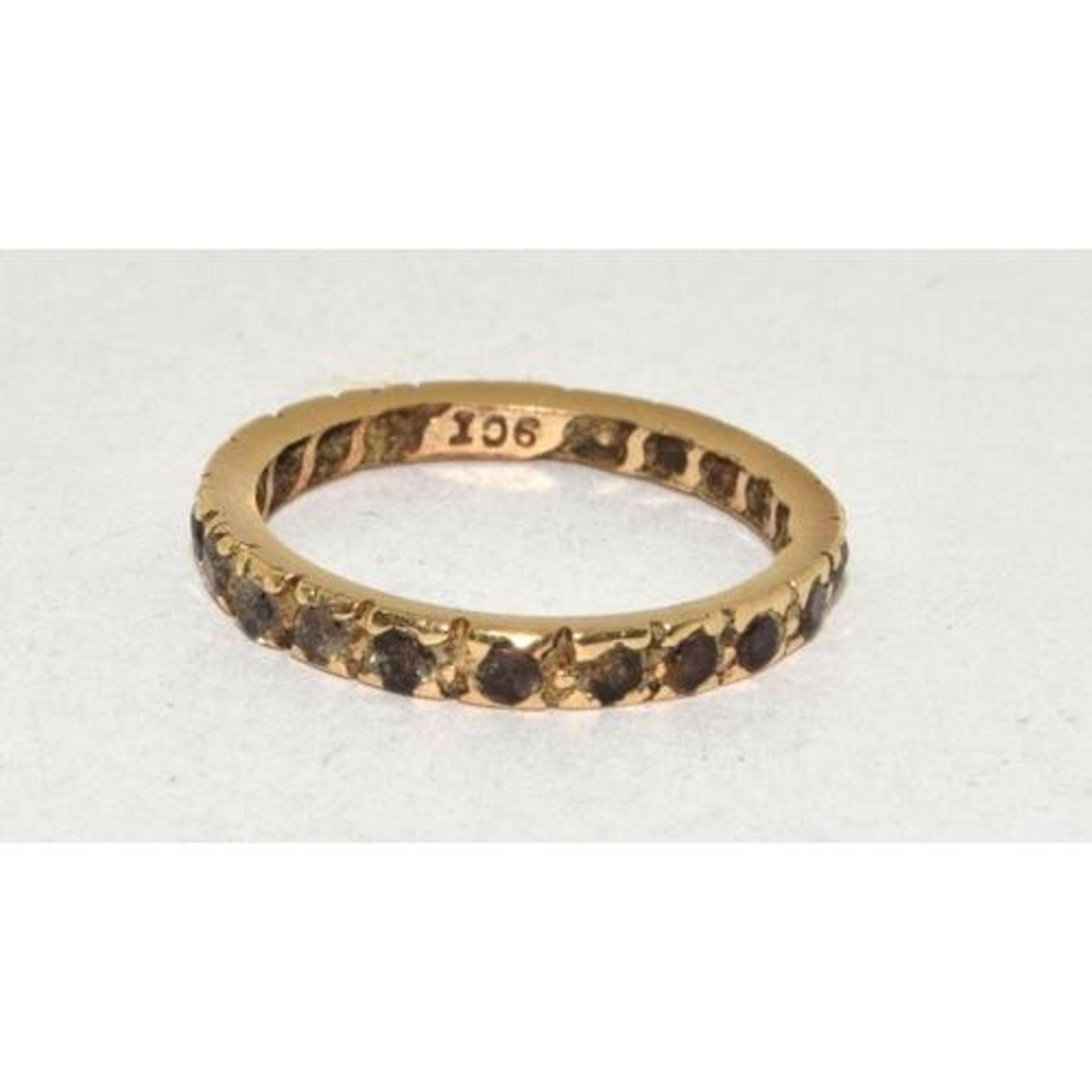 9ct gold garnet ladies full eternity ring size L