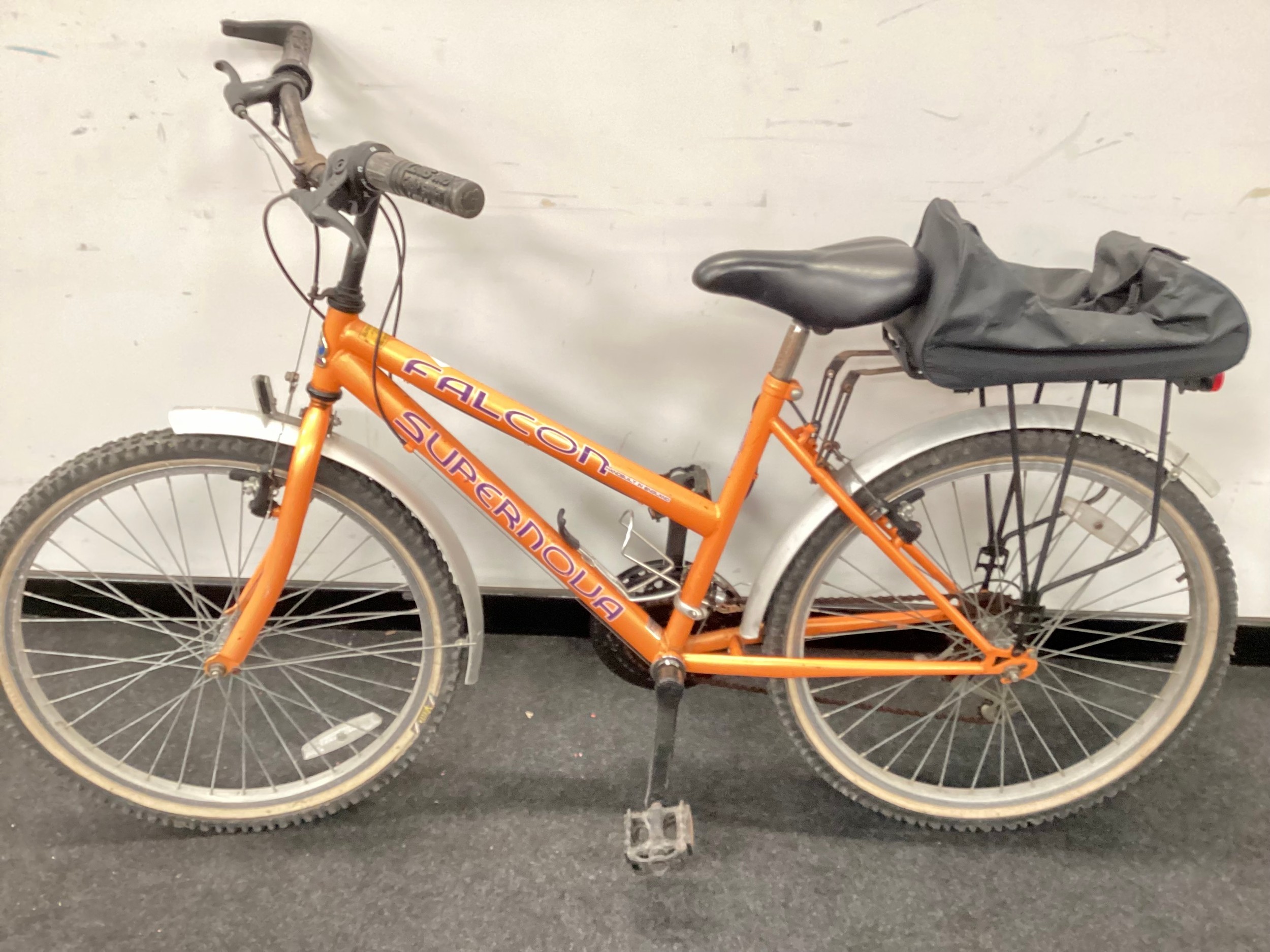 Supernova Falcon orange bicycle 24 gears 15" frame size 24" wheel size.