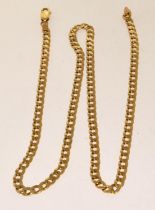 9ct gold flat link neck chain 10.6g with lobster claw clasp ref 72