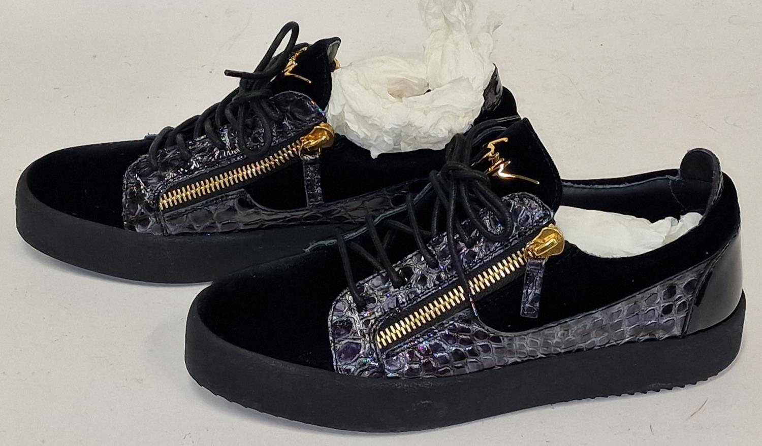 Pair of Giuseppe Zanotti designer trainers with box and dust bag size 8 (REF 111). - Image 2 of 4
