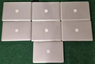 Collection of seven Apple laptops to include MacBook Pro A1502 - MacBook Pro A1502 - MacBook A1278 -