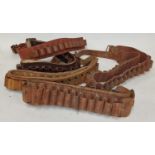 Collection of leather ammunition belts. Five in total (REF 49).