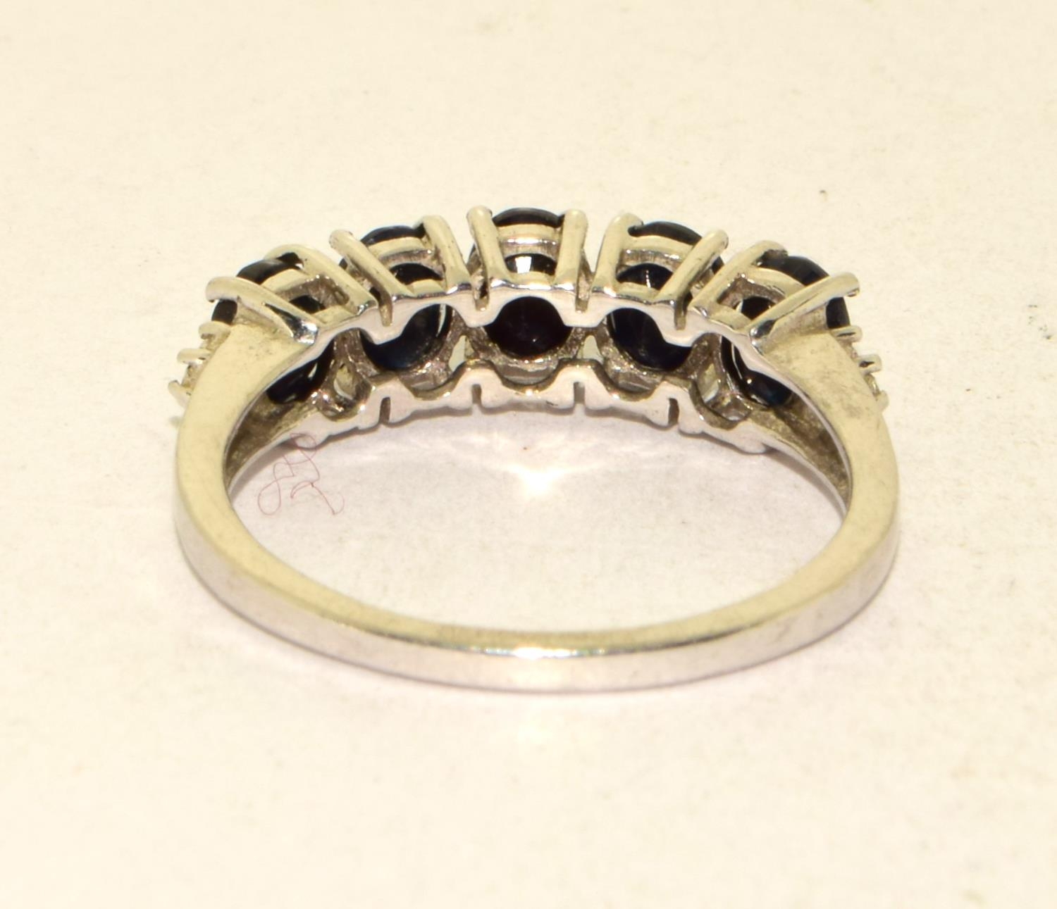 A 925 silver five stone ring Size P - Image 3 of 3