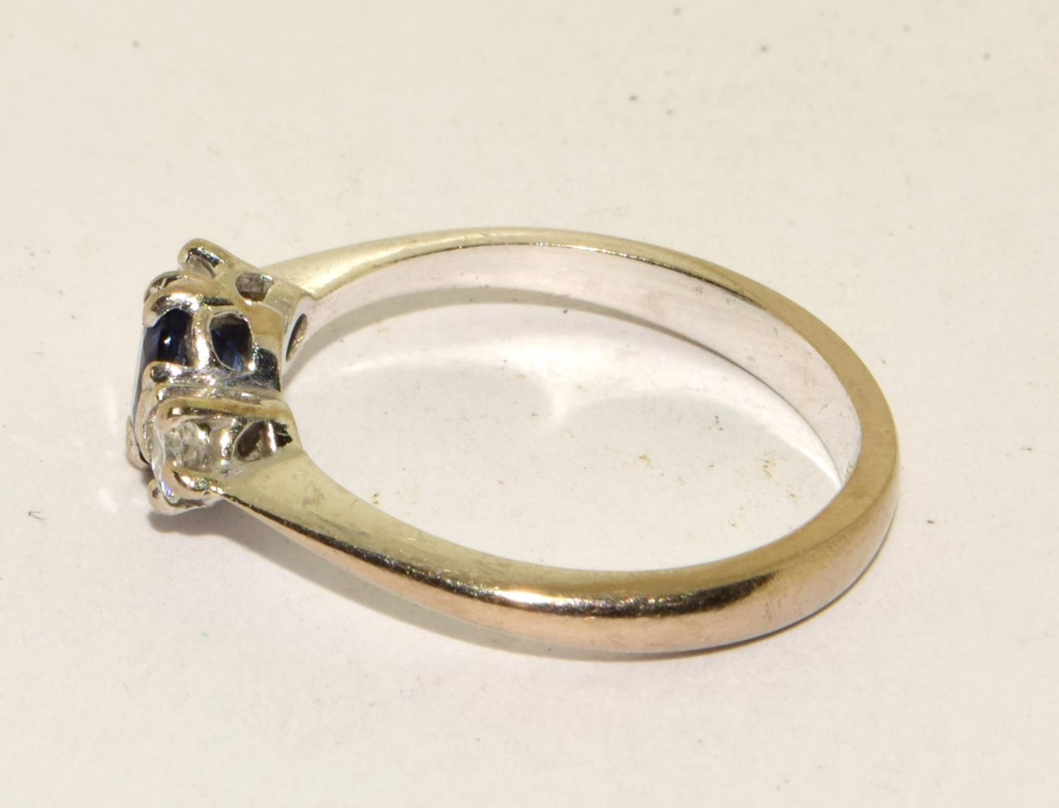 Sapphire and diamond 18ct gold ring Size M + - Bild 2 aus 5