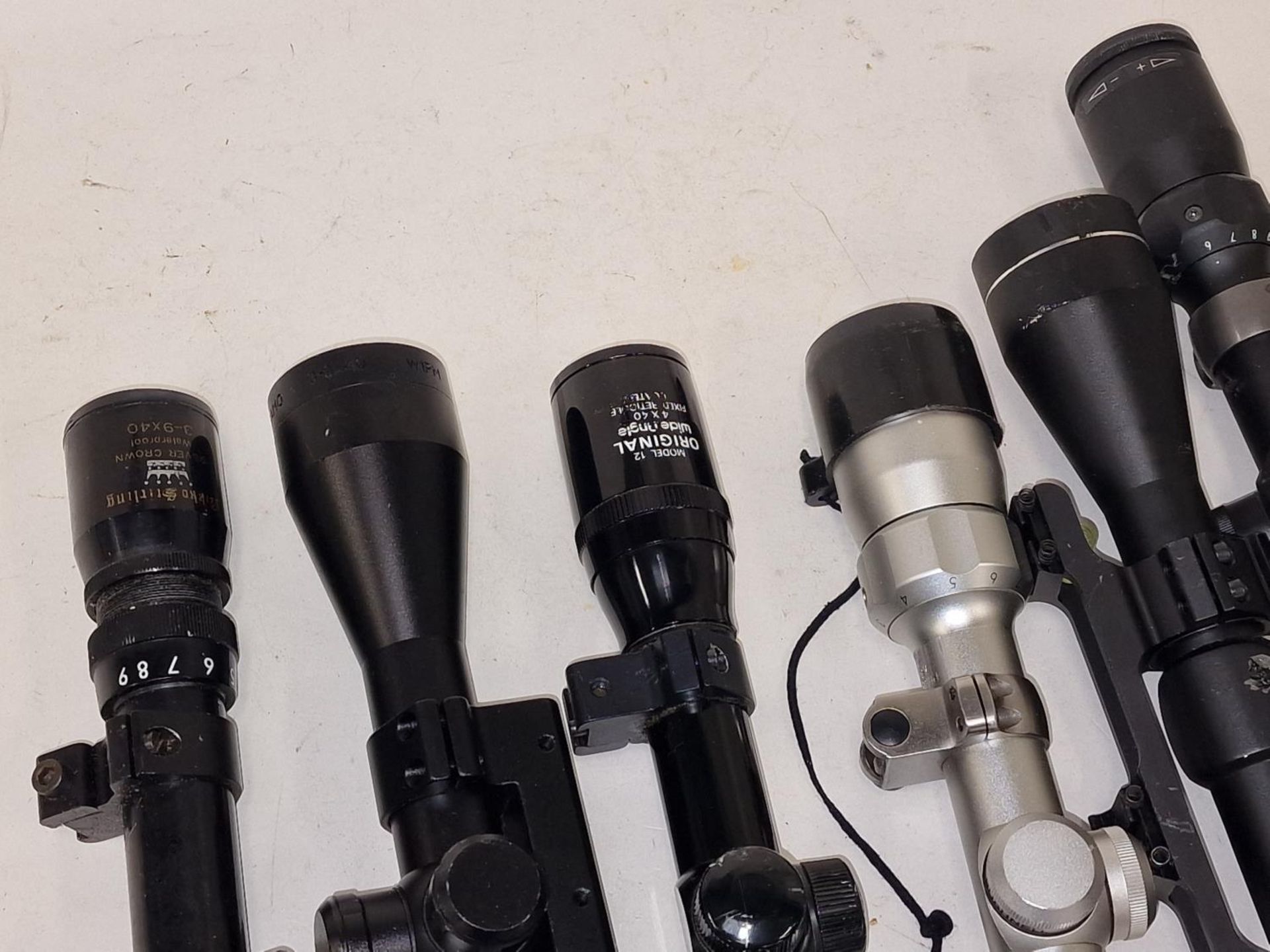 Collection of six rifle scopes (REF 47). - Image 2 of 3
