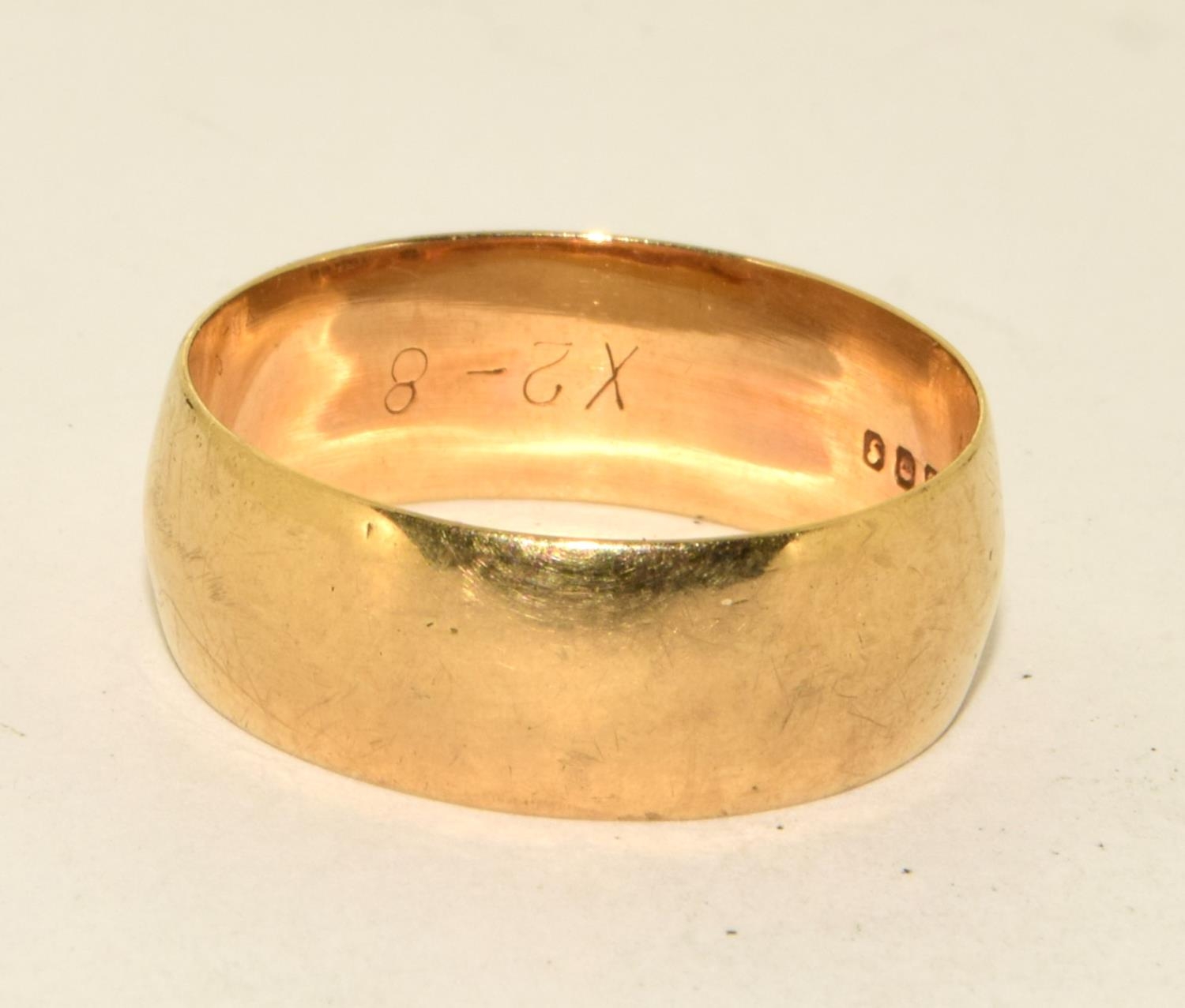 9ct gold wedding band 3.8g size R ref 64
