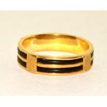 22ct gold twin band ring size R ref 75