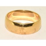 9ct gold large wedding band 8.5g size X ref 61