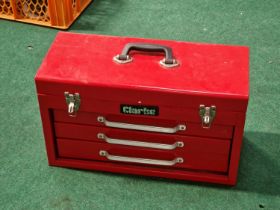 A Clarke tool chest with contents.