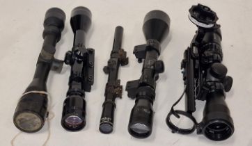 Five rifle scopes (103, 265)