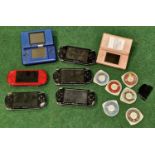 Collection of various gaming devices. To include - Nintendo DS And Lite - Sony PSP 1003 and PSP 2003