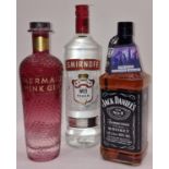 3 x bottles alcohol 1lt Simirnoff, 1ltr Jack Daniels , plus another ref 227, 196, 242
