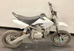 A childs white M2R racing scrambler (not tested).