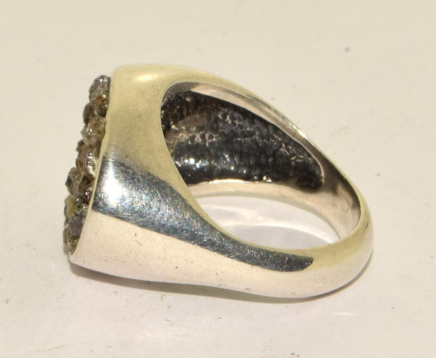 Diamond uncut silver designer ring Size N - Image 2 of 3