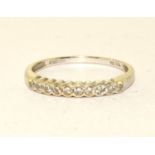 18ct white gold and Diamond 1/2 eternity ring size P ref 256