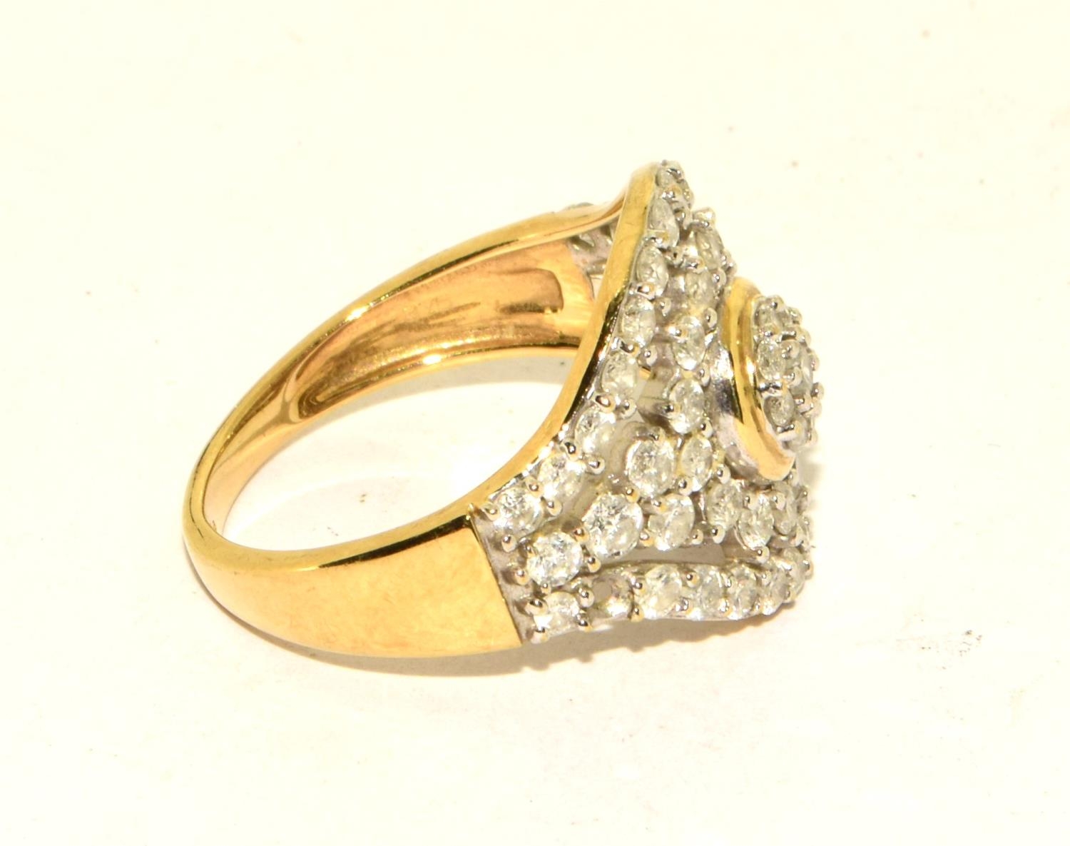 Diamond 9ct gold 4.2g ring Size O - Image 4 of 5