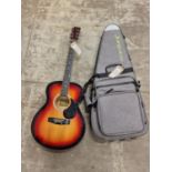 A Martin Smith acoustic guitar together with an instrument case (REF 231, 234).